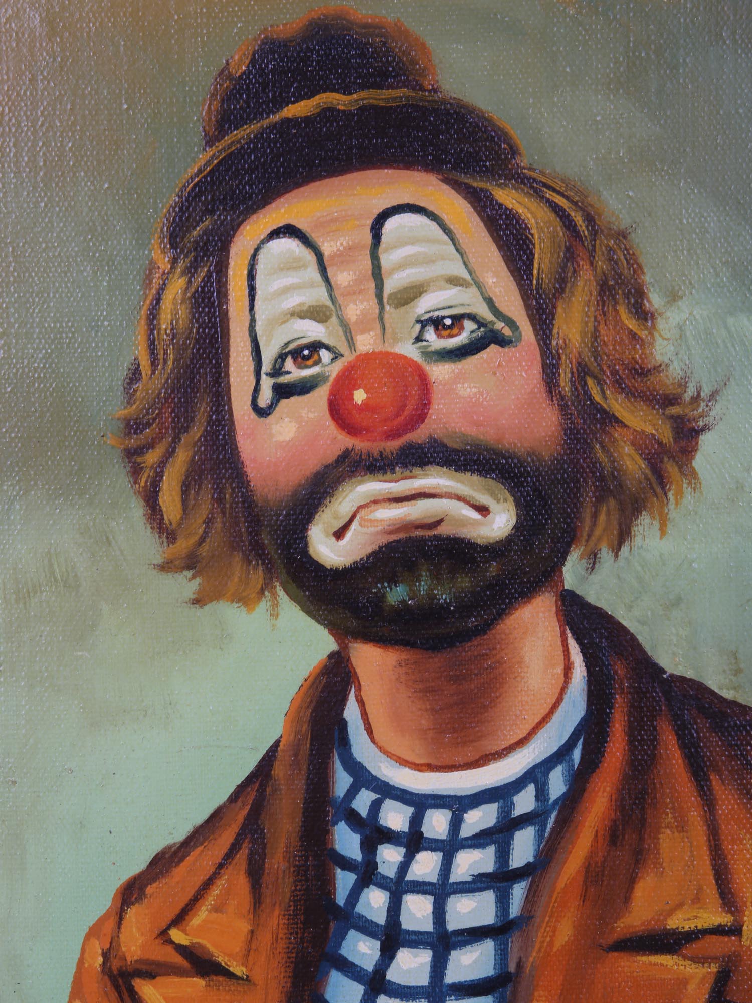 OIL PAINTING PORTRAIT OF CLOWN SIGNED BY A JASPER PIC-1